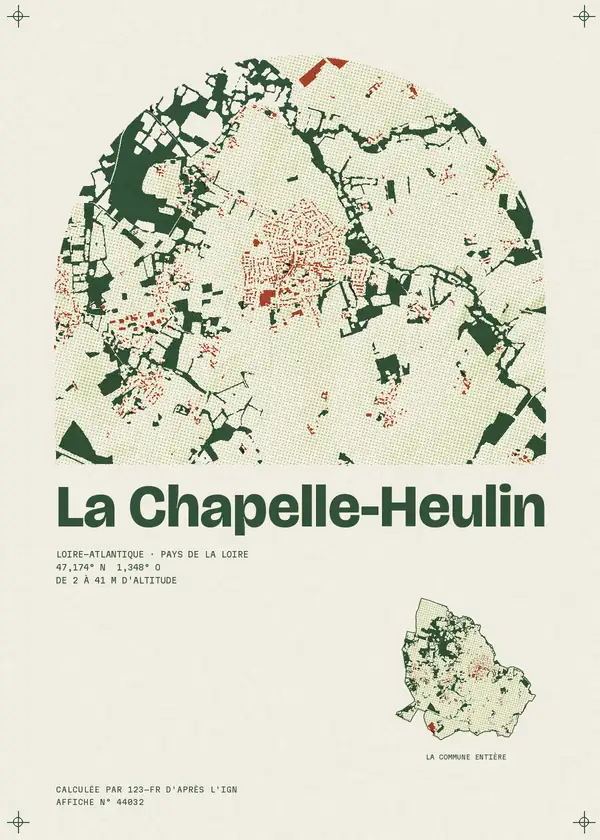Affiche de La Chapelle-Heulin, calculée par 123-fr d'après l'IGN