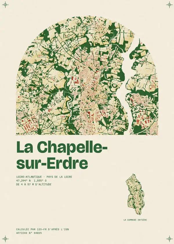 Affiche de La Chapelle-sur-Erdre, calculée par 123-fr d'après l'IGN