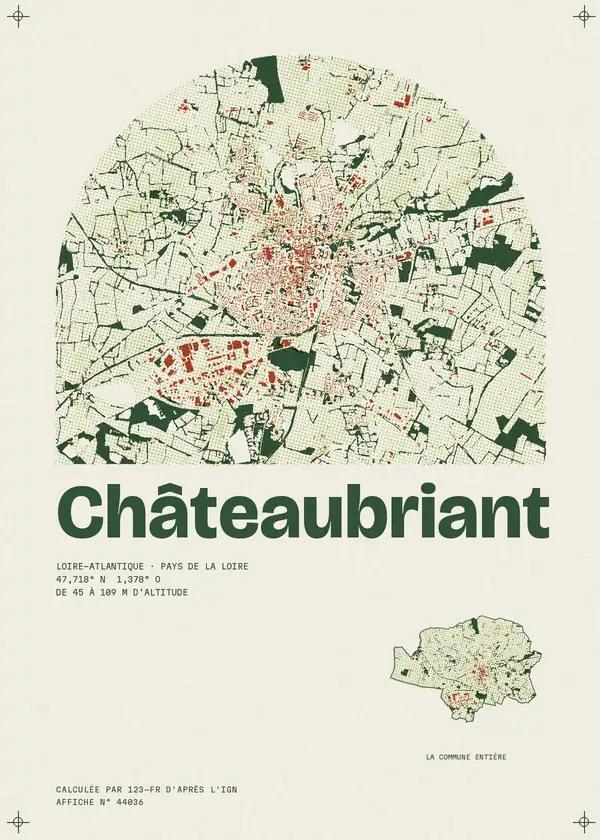 Affiche de Châteaubriant, calculée par 123-fr d'après l'IGN