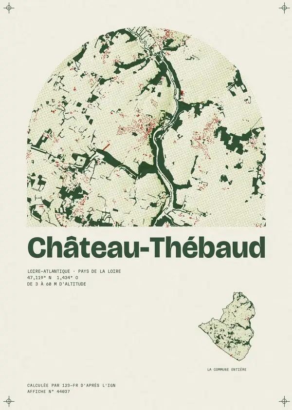 Affiche de Château-Thébaud, calculée par 123-fr d'après l'IGN