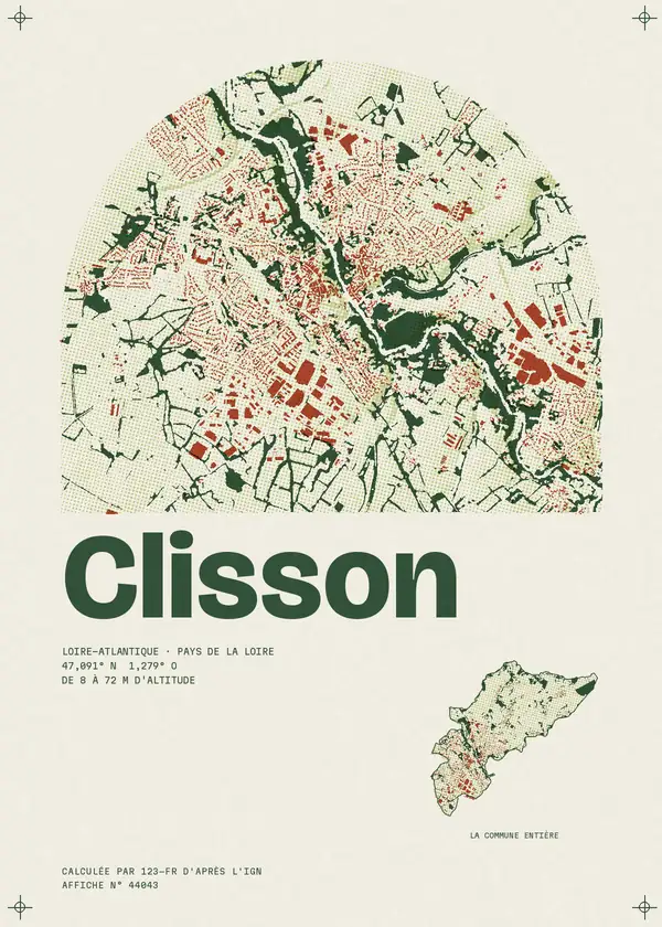 Affiche de Clisson, calculée par 123-fr d'après l'IGN