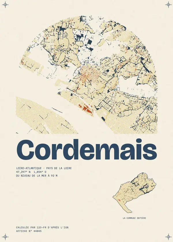 Affiche de Cordemais, calculée par 123-fr d'après l'IGN