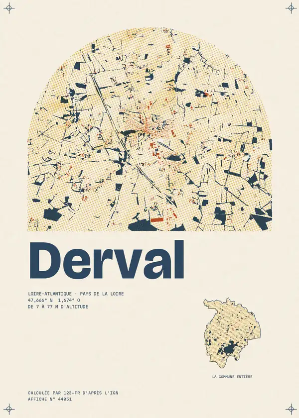 Affiche de Derval, calculée par 123-fr d'après l'IGN