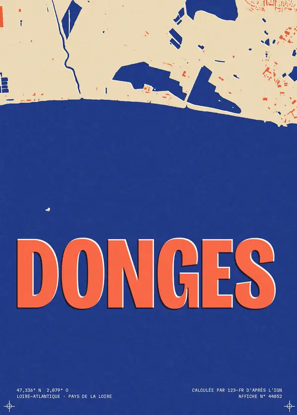Affiche de Donges, calculée par 123-fr d'après l'IGN