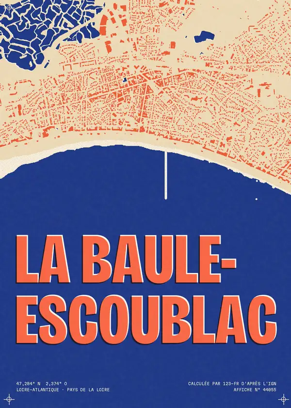 Affiche de La Baule-Escoublac, calculée par 123-fr d'après l'IGN