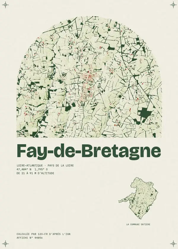 Affiche de Fay-de-Bretagne, calculée par 123-fr d'après l'IGN