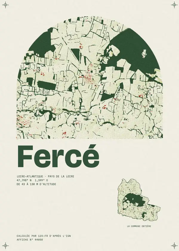 Affiche de Fercé, calculée par 123-fr d'après l'IGN