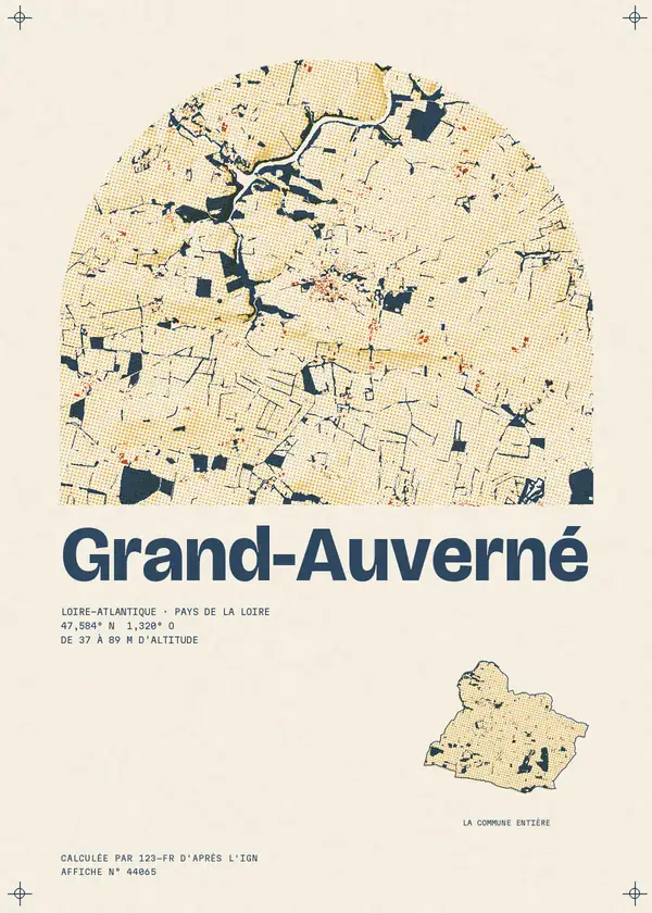 Affiche de Grand-Auverné, calculée par 123-fr d'après l'IGN