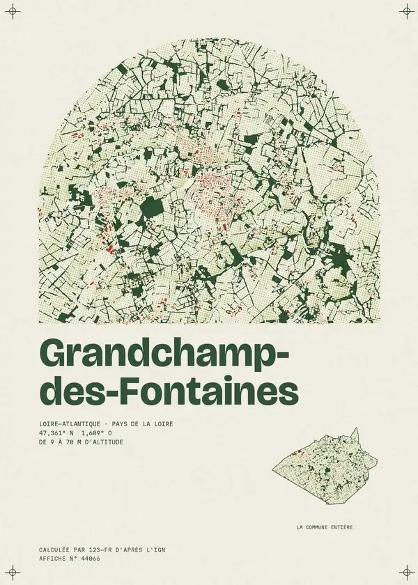 Affiche de Grandchamp-des-Fontaines, calculée par 123-fr d'après l'IGN