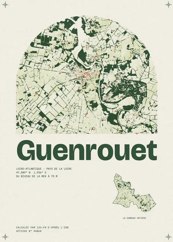 Affiche de Guenrouet, calculée par 123-fr d'après l'IGN