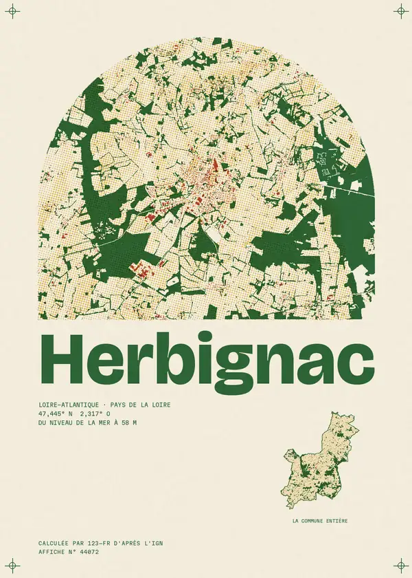 Affiche de Herbignac, calculée par 123-fr d'après l'IGN