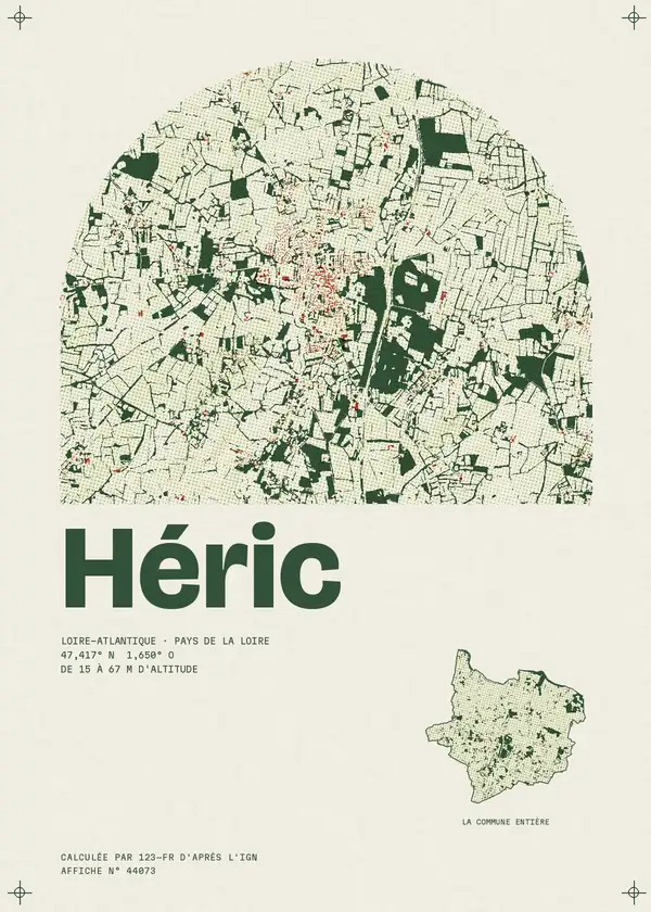 Affiche de Héric, calculée par 123-fr d'après l'IGN