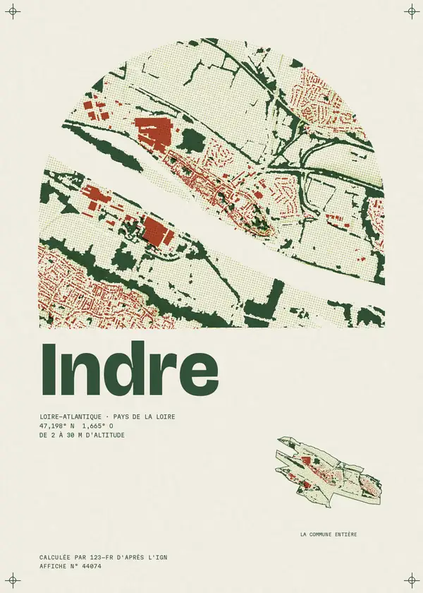 Affiche de Indre, calculée par 123-fr d'après l'IGN