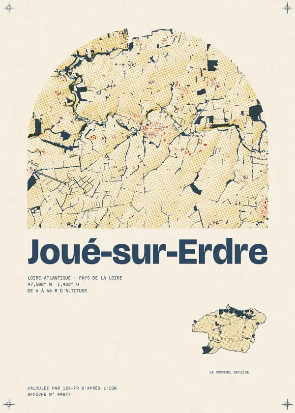 Affiche de Joué-sur-Erdre, calculée par 123-fr d'après l'IGN