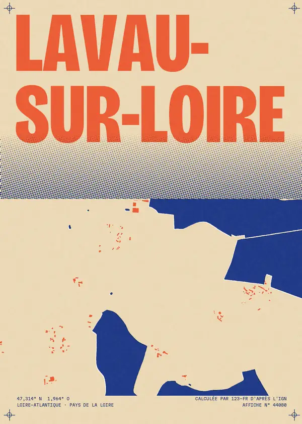 Affiche de Lavau-sur-Loire, calculée par 123-fr d'après l'IGN