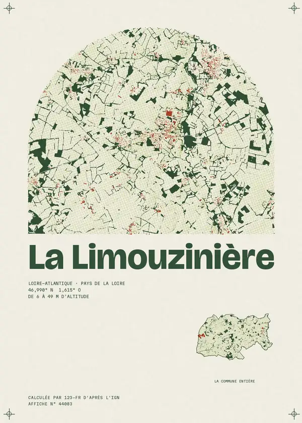 Affiche de La Limouzinière, calculée par 123-fr d'après l'IGN