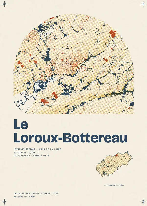 Affiche de Le Loroux-Bottereau, calculée par 123-fr d'après l'IGN