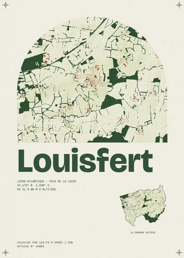 Affiche de Louisfert, calculée par 123-fr d'après l'IGN