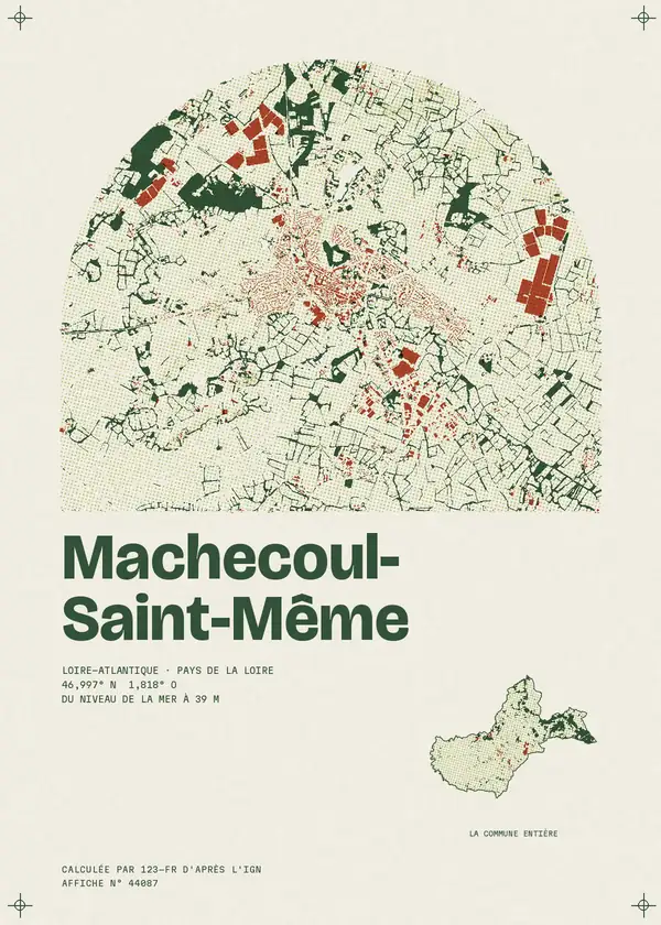 Affiche de Machecoul-Saint-Même, calculée par 123-fr d'après l'IGN