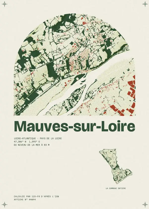 Affiche de Mauves-sur-Loire, calculée par 123-fr d'après l'IGN
