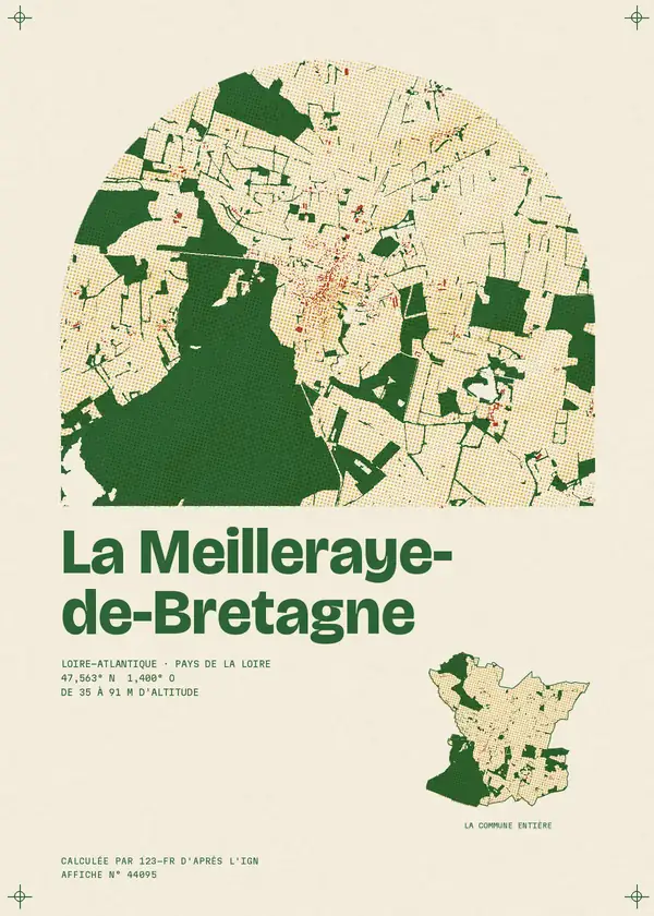 Affiche de La Meilleraye-de-Bretagne, calculée par 123-fr d'après l'IGN