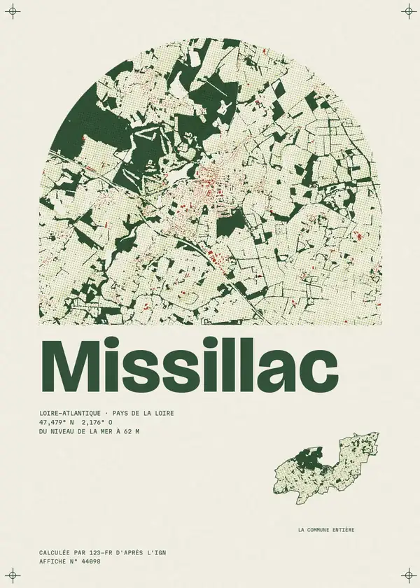 Affiche de Missillac, calculée par 123-fr d'après l'IGN