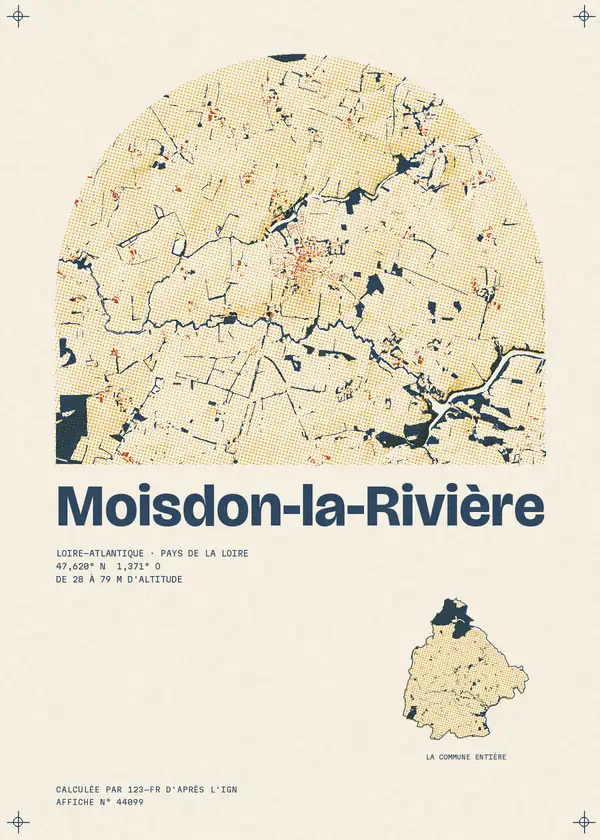 Affiche de Moisdon-la-Rivière, calculée par 123-fr d'après l'IGN