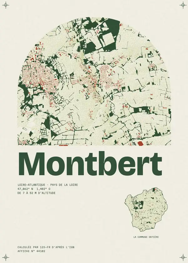 Affiche de Montbert, calculée par 123-fr d'après l'IGN