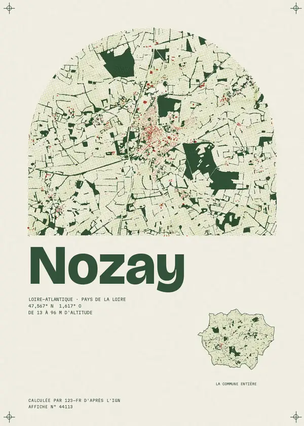 Affiche de Nozay, calculée par 123-fr d'après l'IGN
