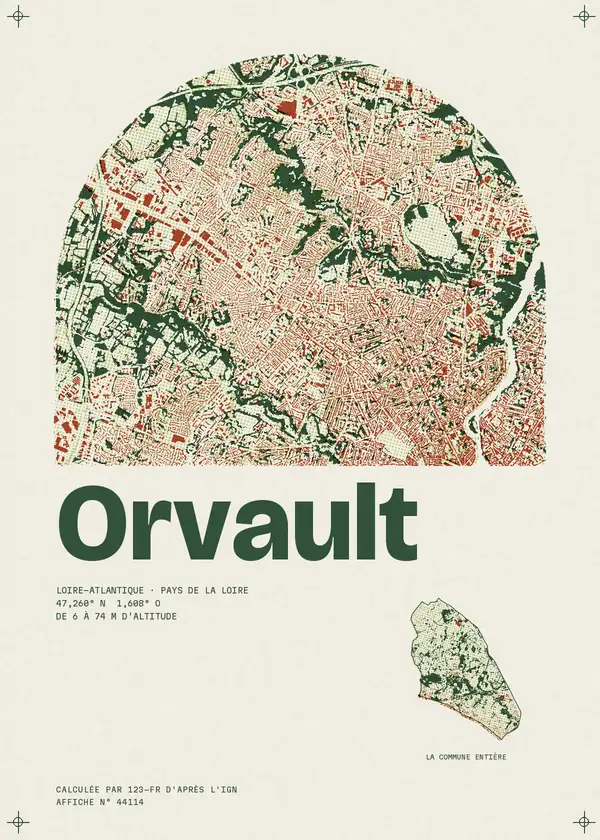 Affiche de Orvault, calculée par 123-fr d'après l'IGN
