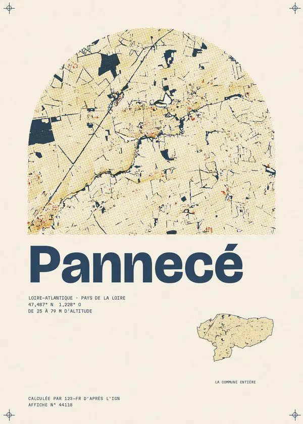 Affiche de Pannecé, calculée par 123-fr d'après l'IGN