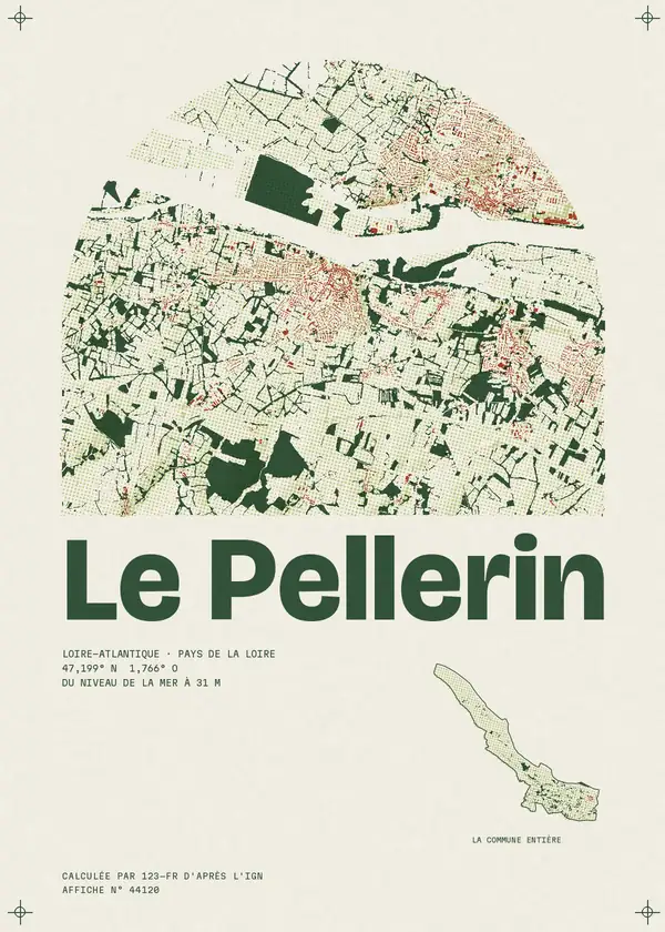 Affiche de Le Pellerin, calculée par 123-fr d'après l'IGN