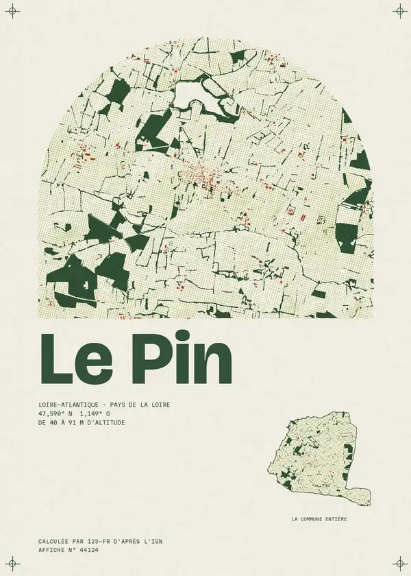 Affiche de Le Pin, calculée par 123-fr d'après l'IGN