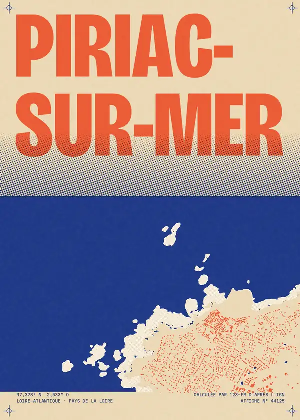 Affiche de Piriac-sur-Mer, calculée par 123-fr d'après l'IGN