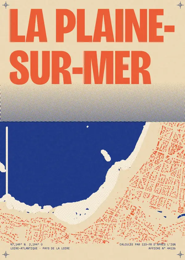 Affiche de La Plaine-sur-Mer, calculée par 123-fr d'après l'IGN
