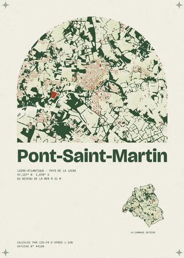 Affiche de Pont-Saint-Martin, calculée par 123-fr d'après l'IGN