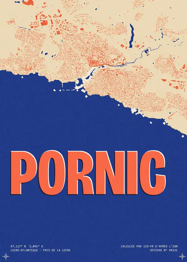 Affiche de Pornic, calculée par 123-fr d'après l'IGN