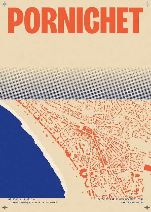 Affiche de Pornichet, calculée par 123-fr d'après l'IGN
