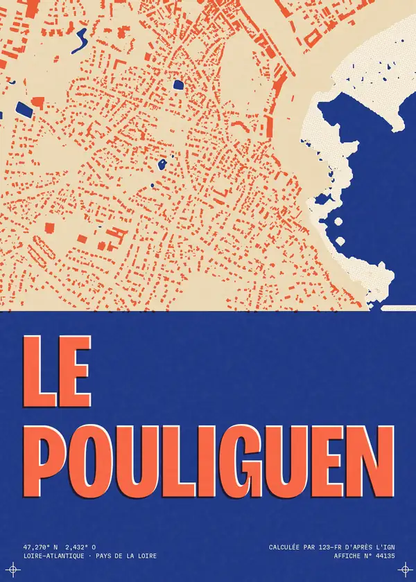 Affiche de Le Pouliguen, calculée par 123-fr d'après l'IGN
