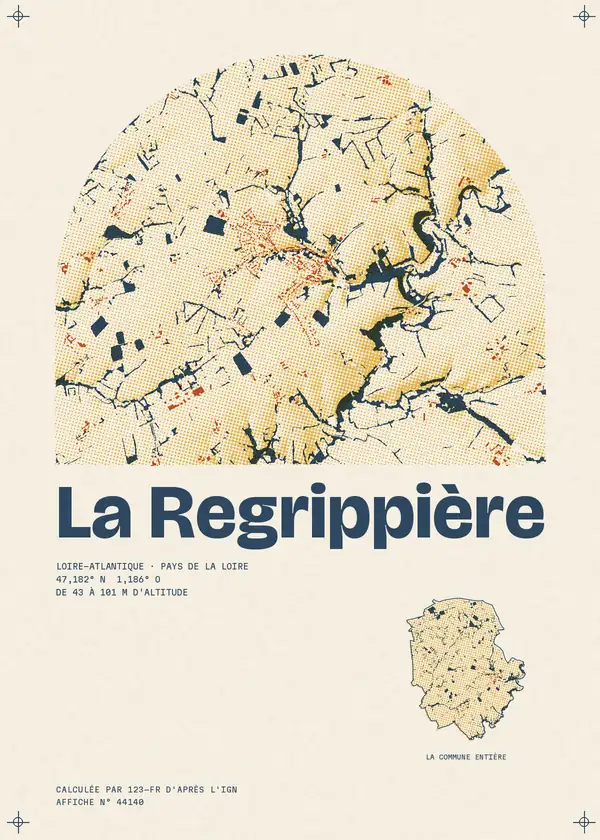 Affiche de La Regrippière, calculée par 123-fr d'après l'IGN