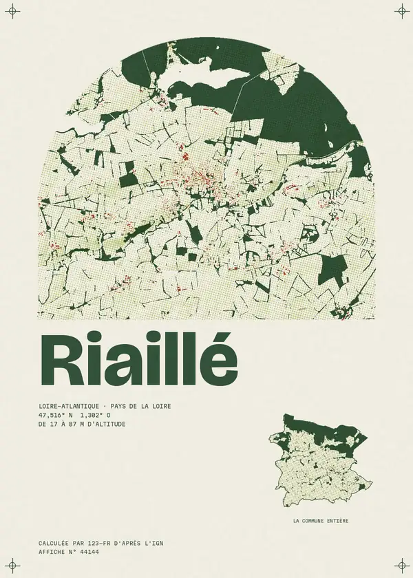 Affiche de Riaillé, calculée par 123-fr d'après l'IGN