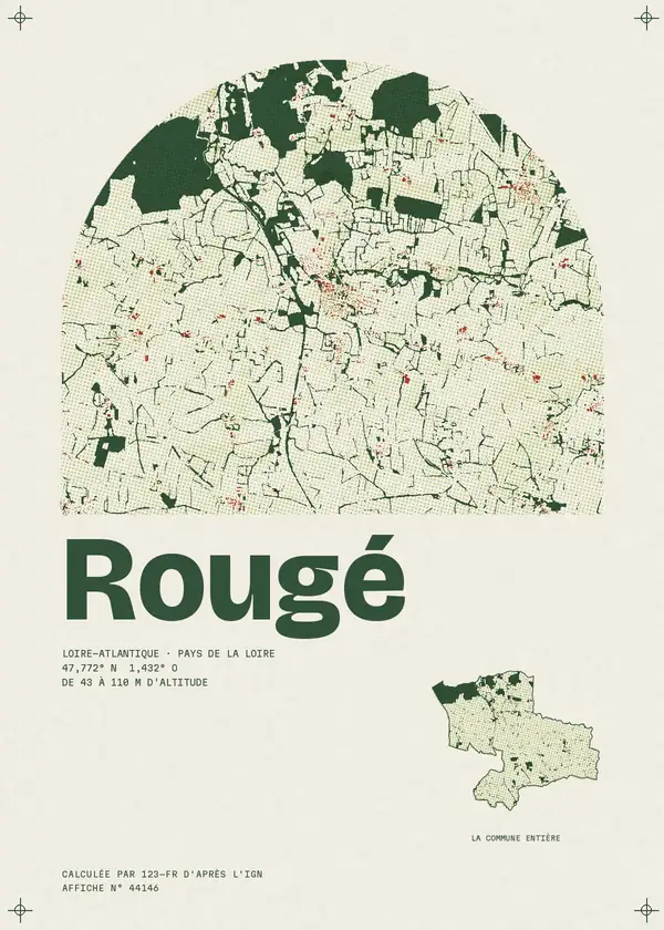 Affiche de Rougé, calculée par 123-fr d'après l'IGN