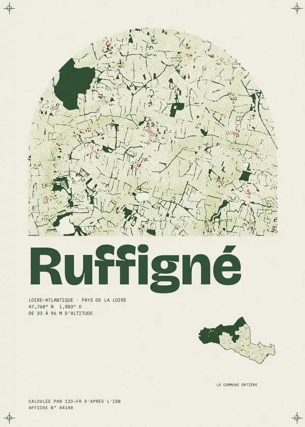 Affiche de Ruffigné, calculée par 123-fr d'après l'IGN