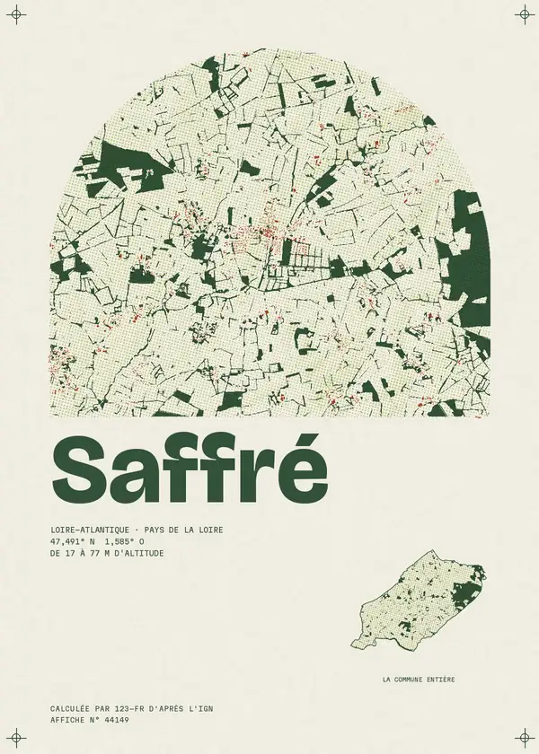 Affiche de Saffré, calculée par 123-fr d'après l'IGN