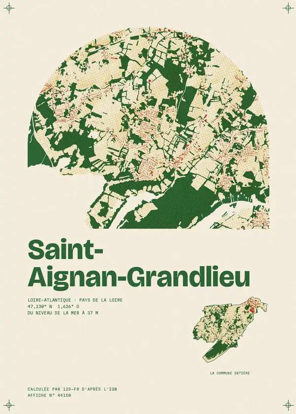 Affiche de Saint-Aignan-Grandlieu, calculée par 123-fr d'après l'IGN