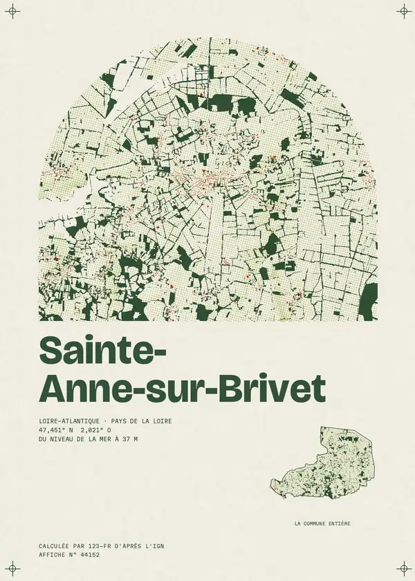 Affiche de Sainte-Anne-sur-Brivet, calculée par 123-fr d'après l'IGN