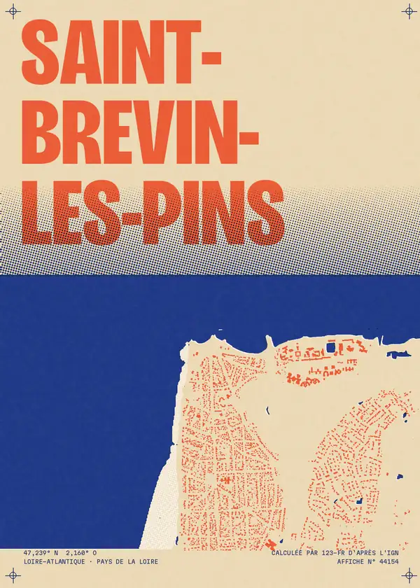 Affiche de Saint-Brevin-les-Pins, calculée par 123-fr d'après l'IGN