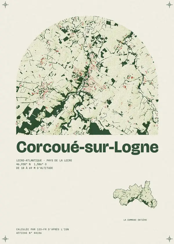 Affiche de Corcoué-sur-Logne, calculée par 123-fr d'après l'IGN
