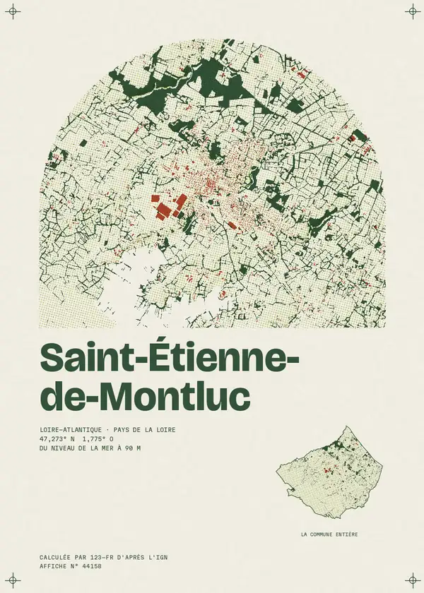 Affiche de Saint-Étienne-de-Montluc, calculée par 123-fr d'après l'IGN