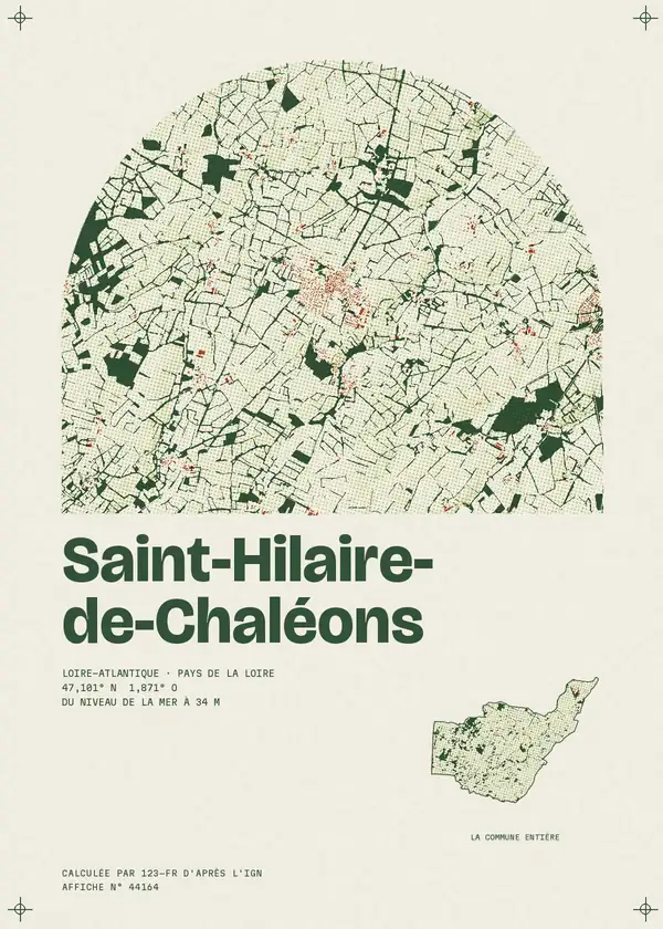 Affiche de Saint-Hilaire-de-Chaléons, calculée par 123-fr d'après l'IGN